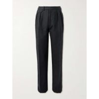 Gregory Straight-Leg Pleated Linen Trousers