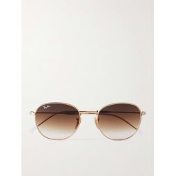 Round-Frame Gold-Tone Sunglasses