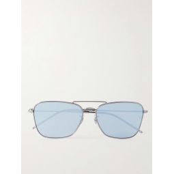 Caravan Reverse Square-Frame Silver-Tone Sunglasses