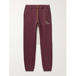 Tapered Logo-Embroidered Cotton-Jersey Sweatpants