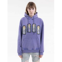 EMBROIDERY PATCHWORK HOODIE - PURPLE