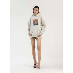 EMBROIDERY PATCHWORK HOODIES sweater - GREY