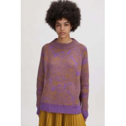 Strada Alpaca pullover - Purple Butterfly Jacquard