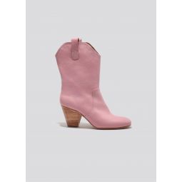 Lydia Pebbled Leather Boot - Pink