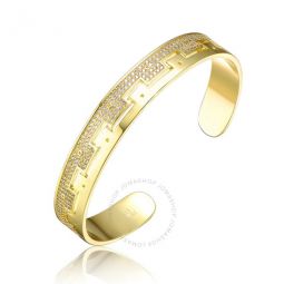 Gold Plated with Cubic Zirconias Cuff Bracelet