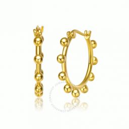 14k Gold Plated Cubic Zirconia Hoop Earrings