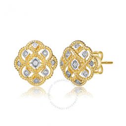 14k Gold Plated And Cubic Zirconia Stud Earrings