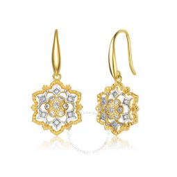 Rhodium And 14k Gold Plated Cubic Zirconia Hook Earrings