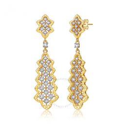 Rhodium And 14k Gold Plated Cubic Zirconia Dangle Earrings