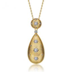 14K Gold Plated Cubic Zirconia Pendant Necklace