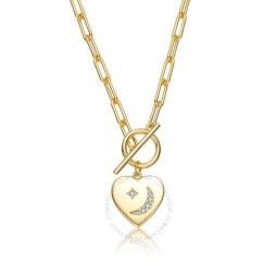 14K Gold Plated Cubic Zirconia Charm Necklace