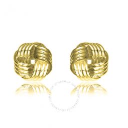 14K Gold Plated Twisted Button Stud Earrings