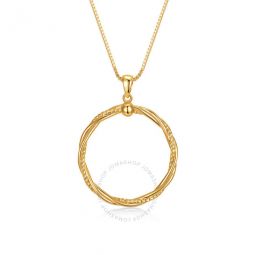 14k Yellow Gold Plated Twisted Rope Eternity Wreath Halo Box Chain Necklace