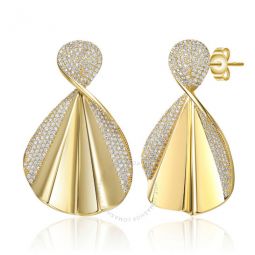 14K Gold Plated Cubic Zirconia Dangle Earrings