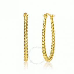 14K Gold Plated U Large Hoop Earrings