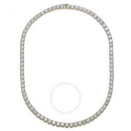 Megan Walford Rhodium Plated Clear Round Cubic Zirconia Tennis Necklace