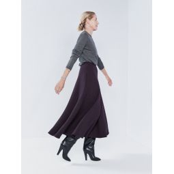 Organic wool-crepe circle midi skirt