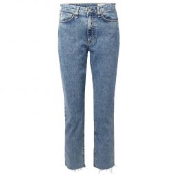 Womens Nina High Rise Cigarette Ankle Calypso Mid Wash Jeans - Blue