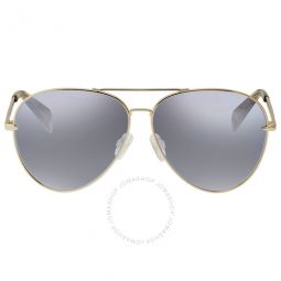 Grey Mirror Shaded Silver Pilot Ladies Sunglasses