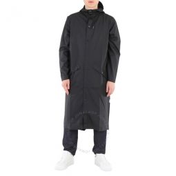 Unisex Black Longer Lightweight Hooded Jacket, Size X-Small/Small