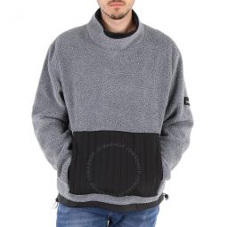 Heather Grey Fleece High Neck Sweater, Size X-Small/Small