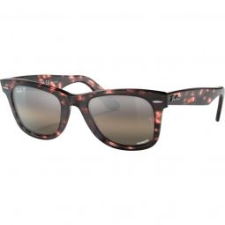 Ray-Ban Original Wayfarer Chromance Polished Transparent Pink Sunglasses - Polarized Grey Lenses