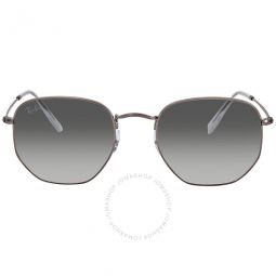 Hexagonal Flat Lenses Grey Gradient Unisex Sunglasses