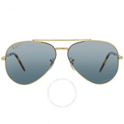 New Aviator Polarized Clear Gradient Dark Blue Unisex Sunglasses