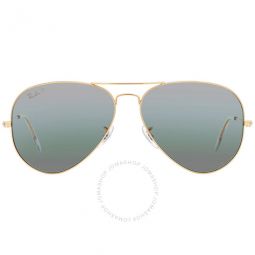 Aviator Chromance Silver/Green Pilot Unisex Sunglasses