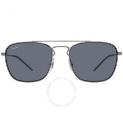 Dark Blue Polarized Square Mens Sunglasses