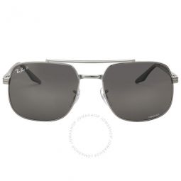 Polarized Dark Grey Square Unisex Sunglasses