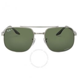 Polarized Dark Green Square Unisex Sunglasses