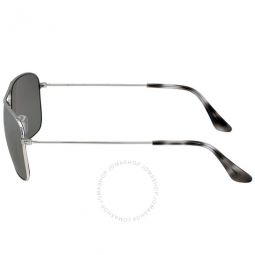 Chromance Polarized Silver Mirror Square Unisex Sunglasses