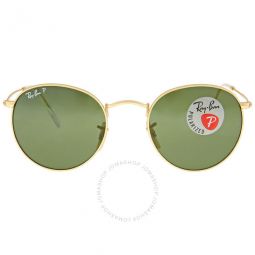 Round Metal Polarized Green Unisex Sunglasses