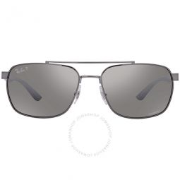 Polarized Grey Chromance Rectangular Mens Sunglasses