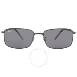 Dark Grey Classic Rectangular Unisex Sunglasses