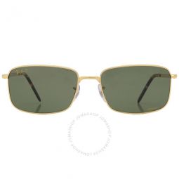 Polarized Dark Green Chromance Rectangular Unisex Sunglasses