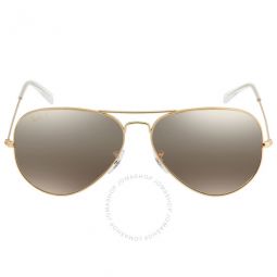 Aviator Chromance Polarized Silver Brown Unisex Sunglasses