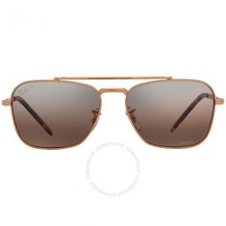 New Caravan Polarized Clear Gradient Dark Brown Rectangular Unisex Sunglasses