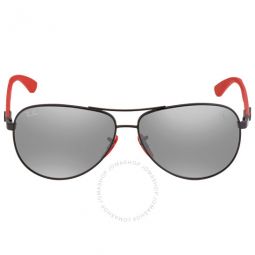 Scuderia Ferrari Grey Mirror Pilot Mens Sunglasses
