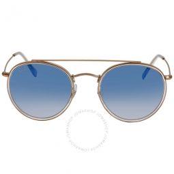 Round Double Bridge Light Blue Gradient Unisex Sunglasses
