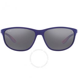 Scuderia Ferrari Gray Mirrored Silver Pillow Unisex Sunglasses