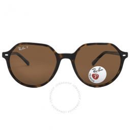 Thalia Polarized Brown Geometric Unisex Sunglasses