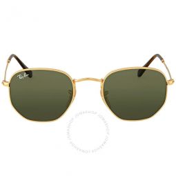 Hexagonal Flat Lenses Green Classic G-15 Unisex Sunglasses