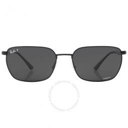 Chromance Dark Grey Rectangular Unisex Sunglasses