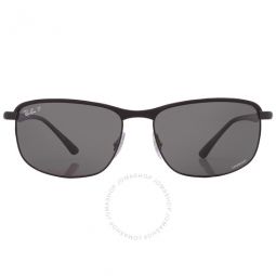 Chromance Polarized Dark Gray Rectangular Unisex Sunglasses