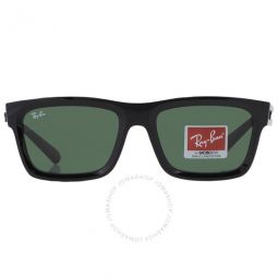 Warren Bio Based Dark Green Rectangular Unisex Sunglasses