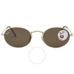 Polarized Brown Oval Unisex Sunglasses