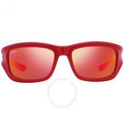 Scuderia Ferrari Orange Mirrored Square Mens Sunglasses