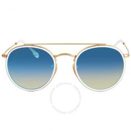 Open Box - Ray Ban Round Double Bridge Blue Gradient Flash Unisex Sunglasses